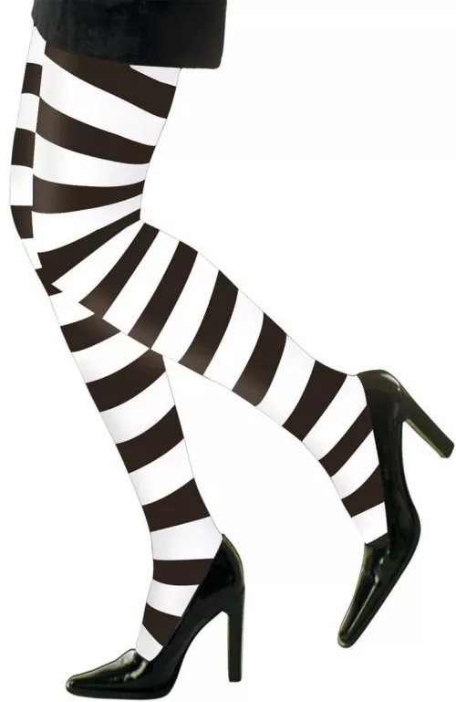 Photo du produit Collants rayés noir et blanc adulte