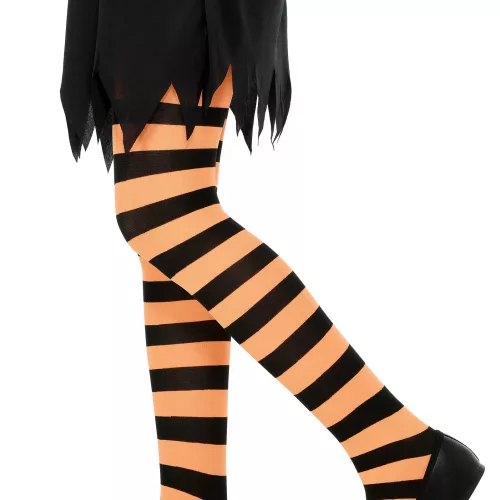 Photo du produit Collants rayés oranges et noirs enfant