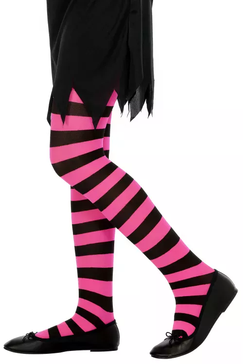 Photo du produit Collants rayés roses et noirs enfant