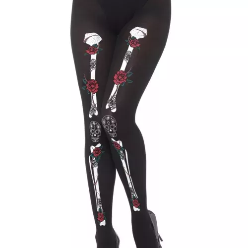 Photo du produit Collants squelette adulte Dia de los muertos
