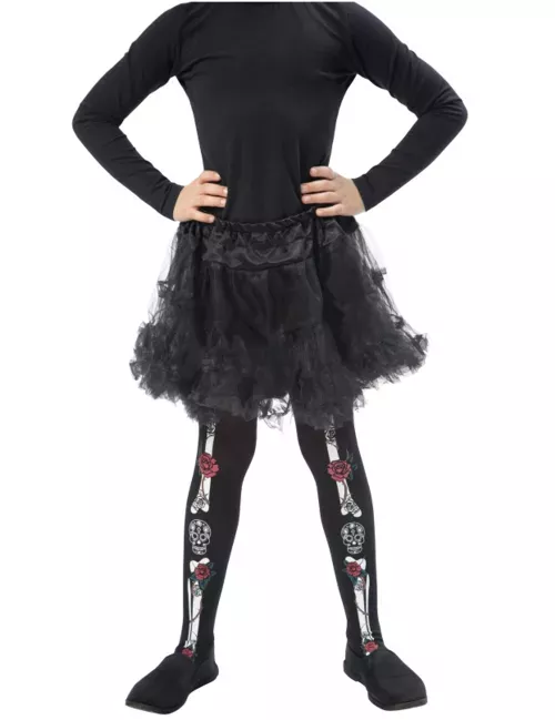 Photo du produit Collants squelette enfant Dia de los muertos