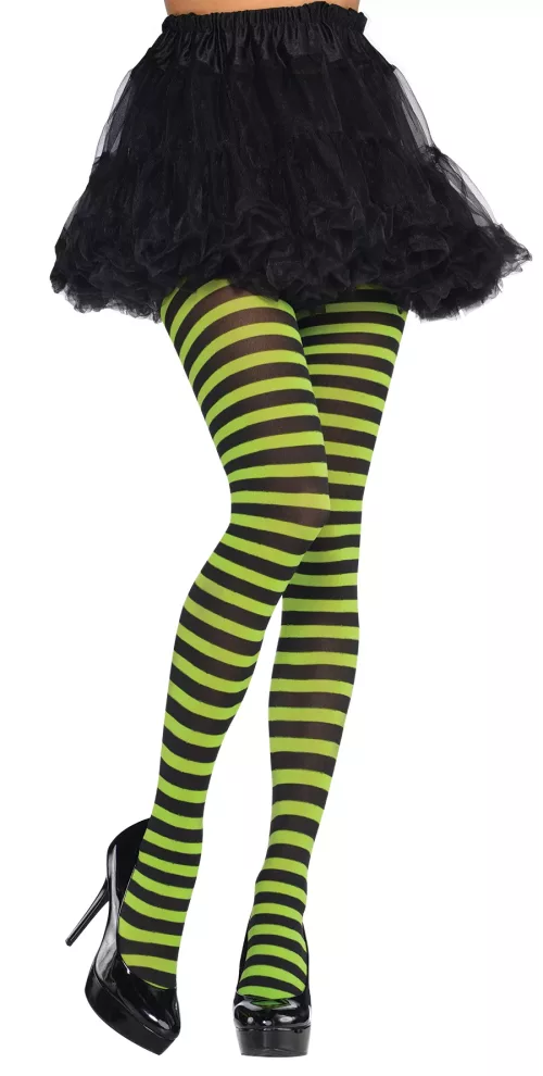 Photo du produit Collants rayés vert et noir adulte