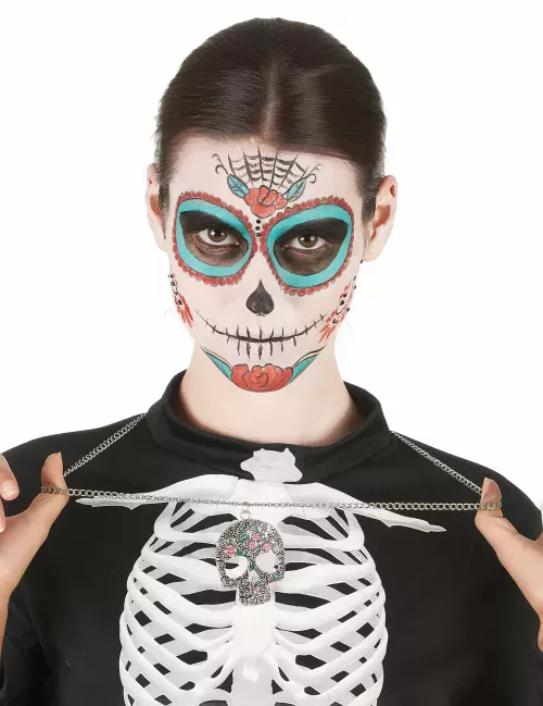 Photo du produit Collier argenté femme Dia de los muertos