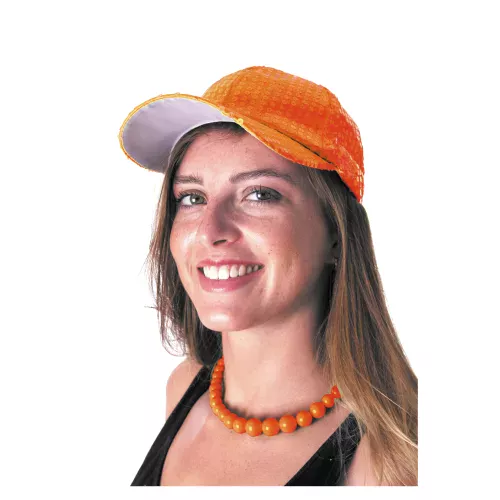 Photo du produit Collier grosses perles orange adulte