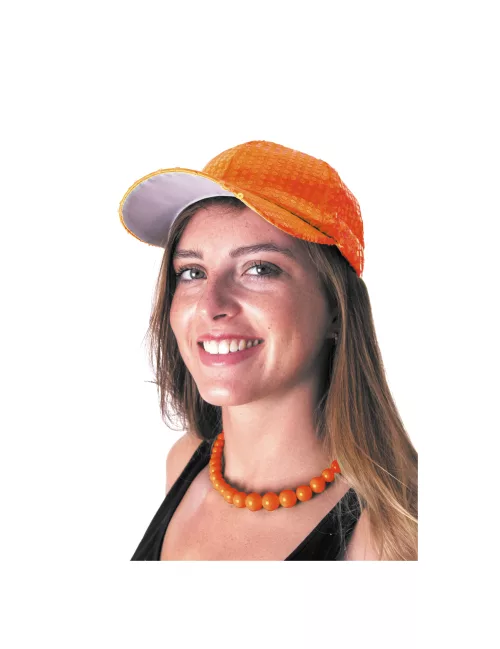Photo du produit Collier grosses perles orange adulte