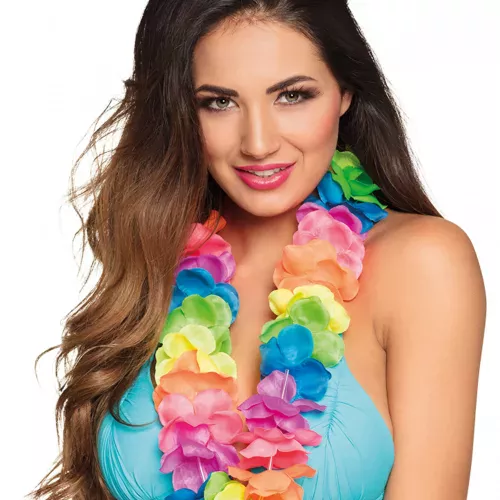 Photo du produit Collier Hawaï multicolore fluo luxe