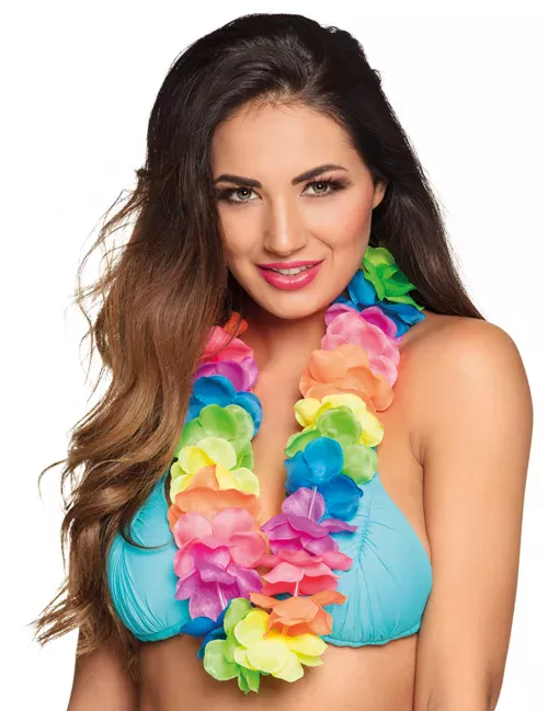 Photo du produit Collier Hawaï multicolore fluo luxe