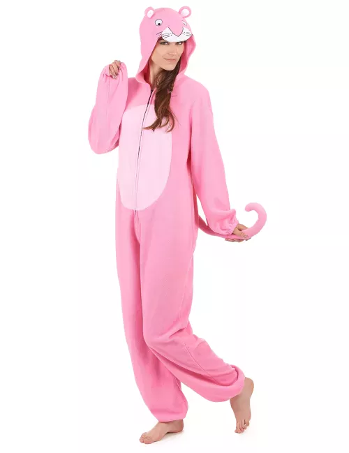 Photo du produit Combinaison à capuche panthère rose femme