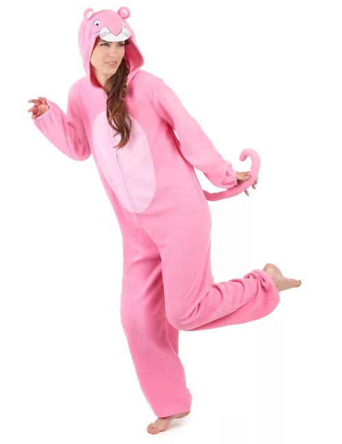 Photo du produit Combinaison à capuche panthère rose femme