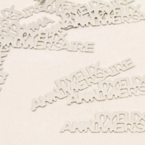 Photo du produit Confettis de table Joyeux Anniversaire argentés 15 g