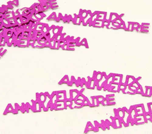 Photo du produit Confettis de table Joyeux anniversaire fuchsia 15 g