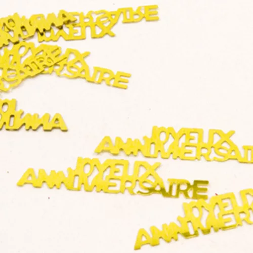 Photo du produit Confettis de table Joyeux Anniversaire dorés 15 g