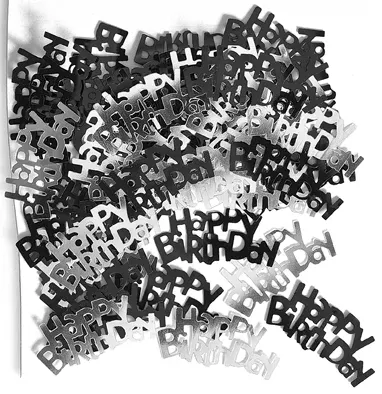 Photo du produit Confettis gris/noir Happy Birthday