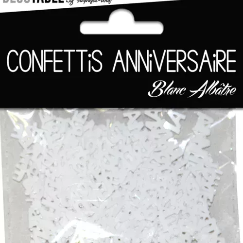 Photo du produit Confettis Joyeux Anniversaire blanc