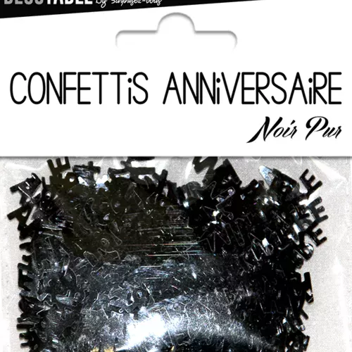 Photo du produit Confettis Joyeux anniversaire noir