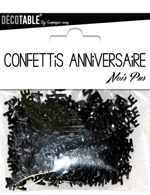 Photo du produit Confettis Joyeux anniversaire noir