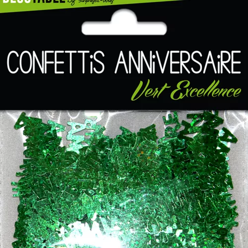 Photo du produit Confettis Joyeux anniversaire vert excellence