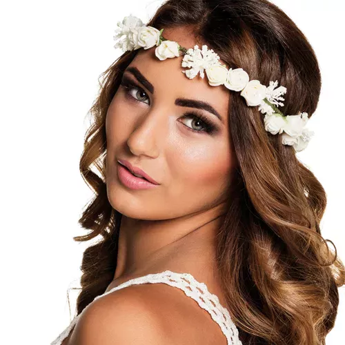 Photo du produit Couronne de fleurs blanche adulte