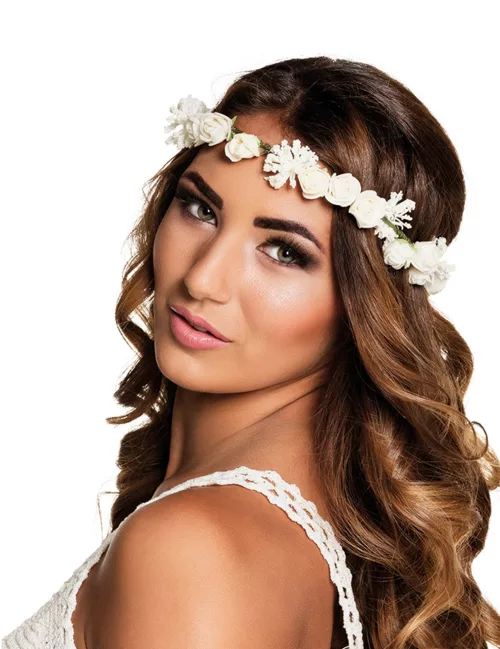 Photo du produit Couronne de fleurs blanche adulte