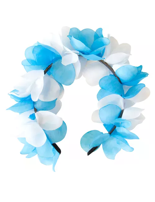Photo du produit Couronne de fleurs bleu et blanche