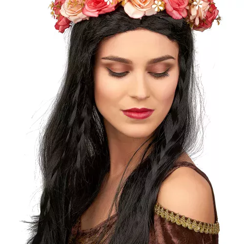 Photo du produit Couronne de roses et fleurs blanches adulte
