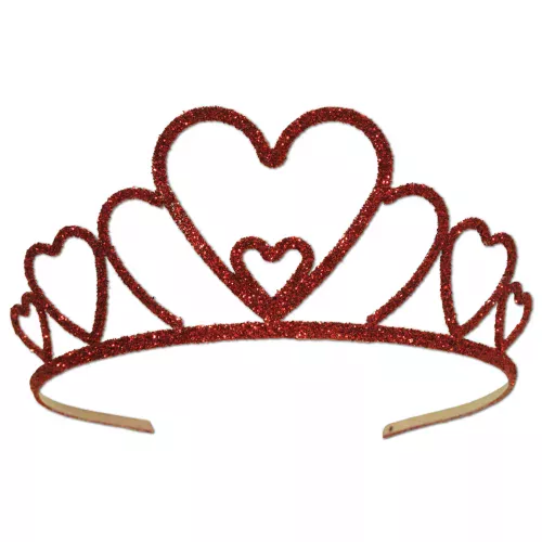 Photo du produit Couronne en métal rouge pailletée adulte