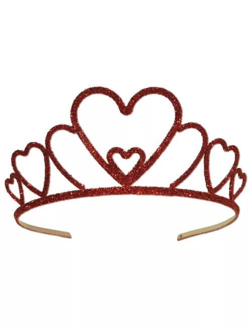 Photo du produit Couronne en métal rouge pailletée adulte