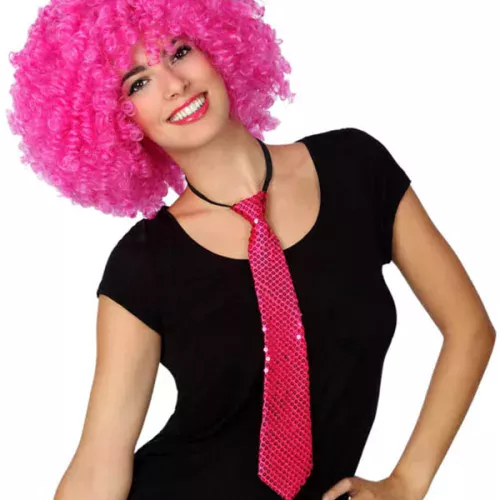 Photo du produit Cravate à sequins fushia adulte
