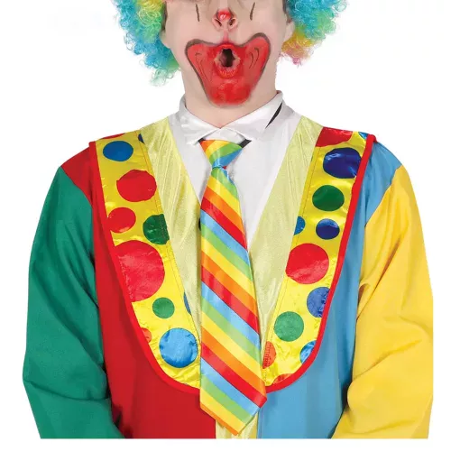 Photo du produit Cravate clown rayée multicolore adulte