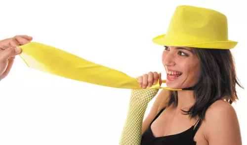 Photo du produit Cravate jaune fluo adulte