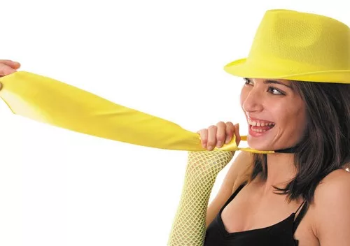 Photo du produit Cravate jaune fluo adulte