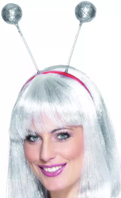 Photo du produit Serre-tête boules paillettées argent adulte