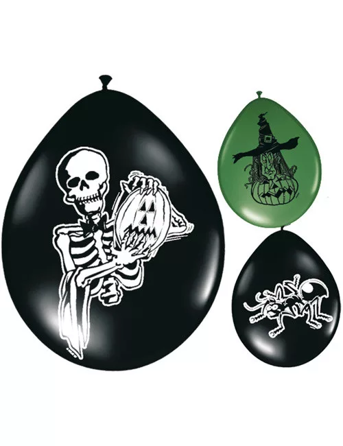 Photo du produit 8 ballons Halloween noir et vert