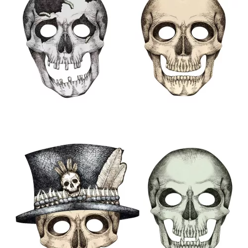 Photo du produit 4 Masques cartons squelette Halloween