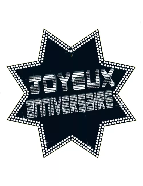 Photo du produit Cut-out étoile joyeux anniversaire VIP 34 x 32 cm