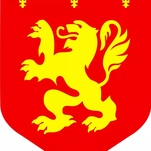 Photo du produit Cutout médiéval lion rouge diam. 30cm