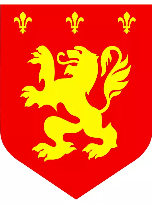 Photo du produit Cutout médiéval lion rouge diam. 30cm