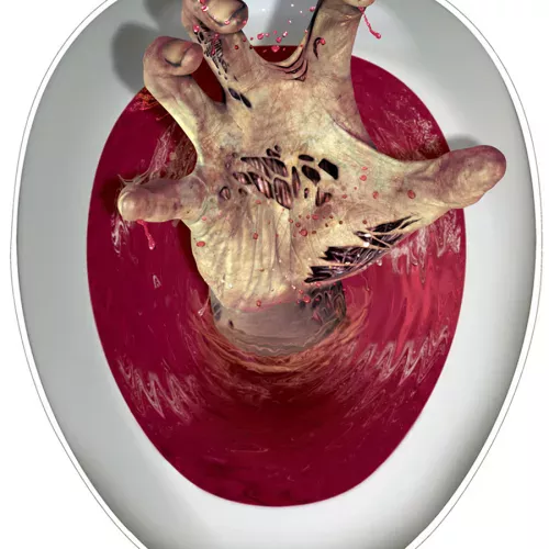Photo du produit Décoration autocollante pour wc main de zombie 30,5 x 43,2 cm