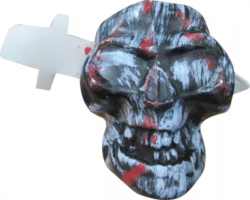 Photo du produit Décoration tête de mort avec couteau Halloween