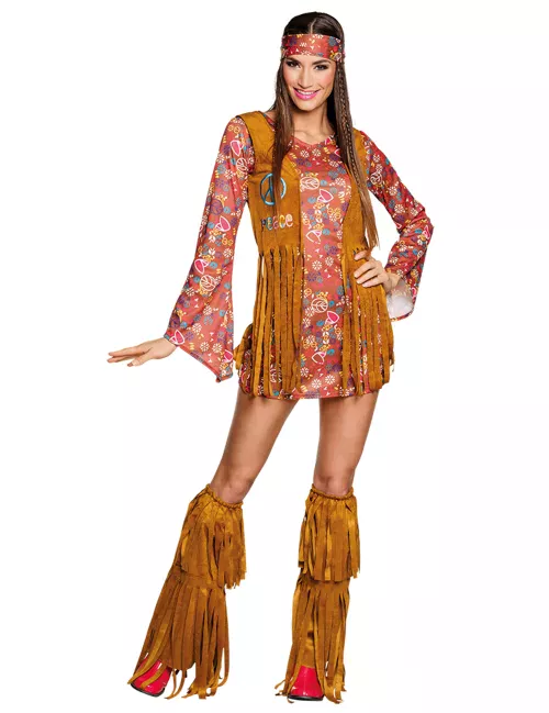 Photo du produit Déguisement hippie Peace à franges femme