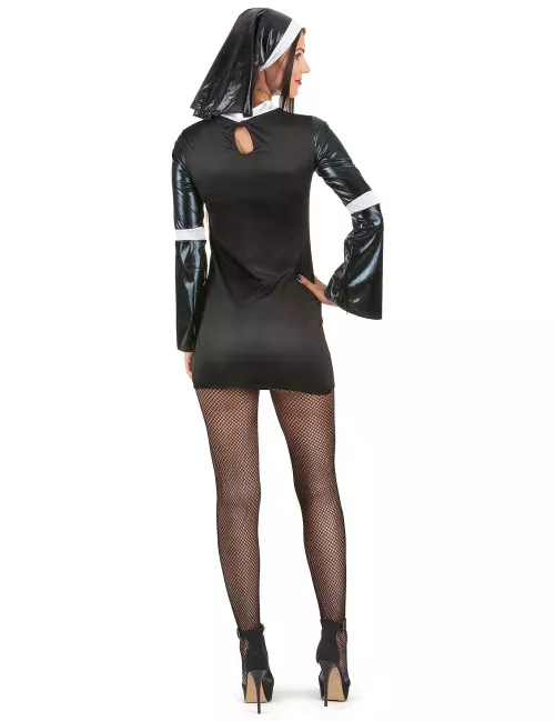 Photo du produit Déguisement nonne sexy effet cuir femme
