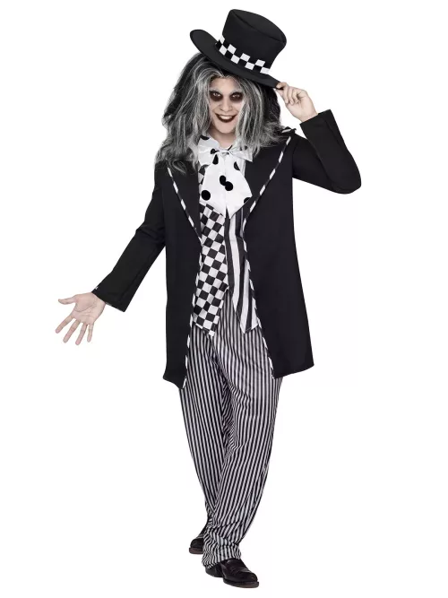 Photo du produit Chapelier fou conte de fée Halloween noir-blanc homme