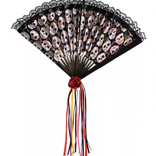 Photo du produit Eventail Dia de los muertos 42 cm adulte