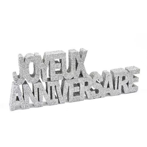 Photo du produit Deco table Joyeux Anniversaire argent
