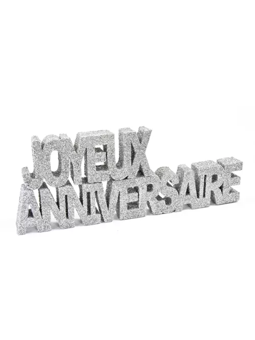Photo du produit Deco table Joyeux Anniversaire argent
