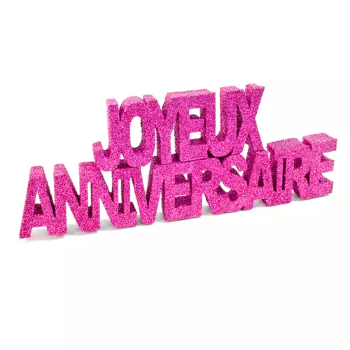 Photo du produit Deco table Joyeux Anniversaire fuchsia