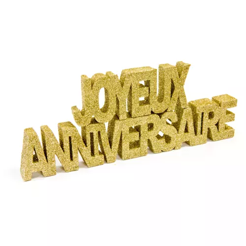 Photo du produit Deco table Joyeux anniversaire or