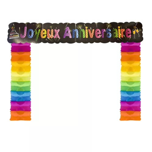 Photo du produit Décoration de porte Joyeux anniversaire chic 114 x 18,7 x 250 cm
