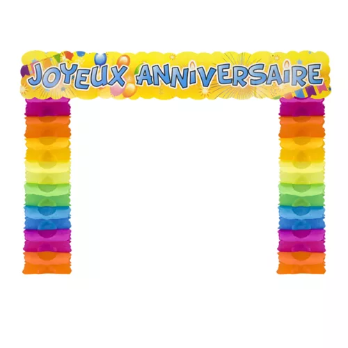 Photo du produit Décoration de porte Joyeux anniversaire pop 114 x 18,7 x 250 cm