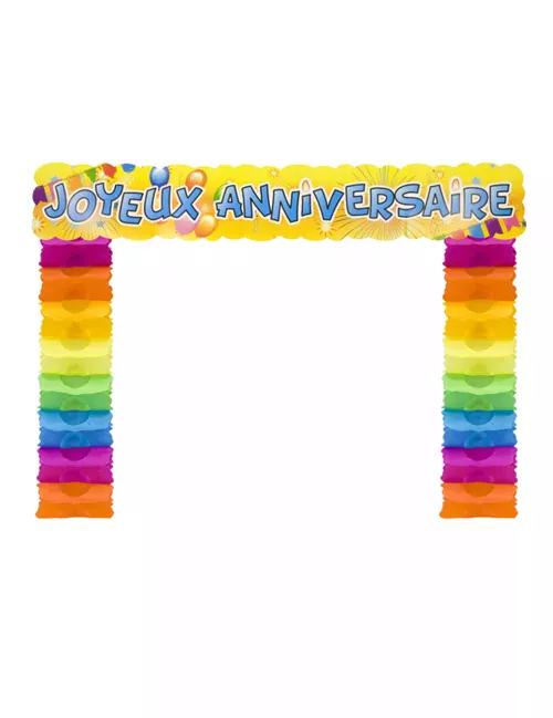 Photo du produit Décoration de porte Joyeux anniversaire pop 114 x 18,7 x 250 cm
